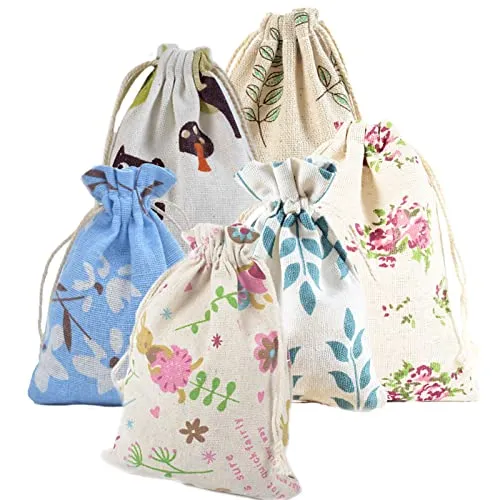 Spldsun 24 Pcs 10x14cm Jutesäckchen Jutebeutel, Jute Sack, Jute Beutel mit Kordelzug, Stoffbeutel Geschenksäckchen, für Weihnachten Kindergeburtstag Hochzeit Party DIY Handwerk