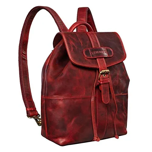 STILORD 'Ranger' Vintage Rucksack Leder 13,3 Zoll - Laptop-Rucksack aus echtem Rindsleder, robust und elegant, ideal für MacBook. Perfekt für Büro und Freizeit mit stilsicherem Kordelzug und Magnetverschluss.