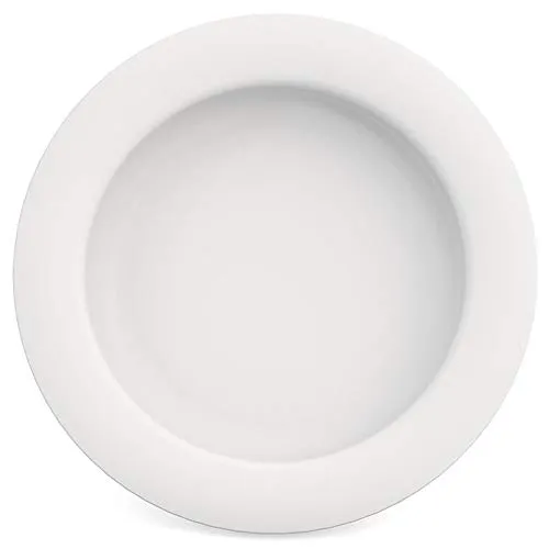 Ornamin Teller mit Kipp-Trick Ø 20 cm weiß | Spezialteller mit Randerhöhung für selbstständiges Essen | Esshilfe, Melamin, Anti-Rutsch Teller, Tellerranderhöhung