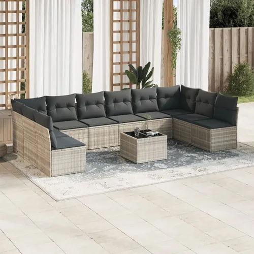 Maison Exclusive 11-tlg. Garten-Sofagarnitur mit Kissen