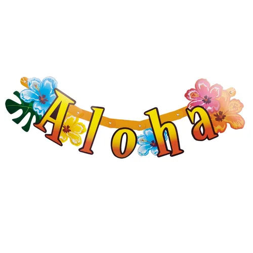 Aloha Hawaii Party Deko Banner 83 cm Beachparty Dekoration Karibik Strandparty