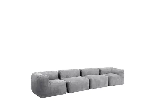 icon Sofa Modulares Ecksofa 4-Sitzer „Zen“ aus Cord – Komfort für Ihr Zuhause - Modulares Ecksofa in grau, ideal für Wohnzimmer und Schlafzimmer. Flauschige Cord-Oberfläche und Schaumstofffüllung sorgen für hohen Komfort und entspannte Stunden.