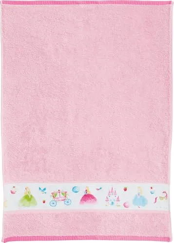 Erwin Müller Kinder Handtuch, Frottiertuch Prinzessin Baumwolle rosa Größe 50x70 cm - kuschelweich, saugstark, langlebig, mit Aufhänger