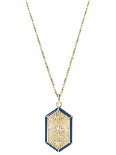 Fossil Damen Collier Edelstahl Gold weiß Zirkonia 50 cm - Elegante Halskette aus Edelstahl mit goldenen Akzenten und funkelnden Zirkonia, ideal für den täglichen Gebrauch oder besondere Anlässe.