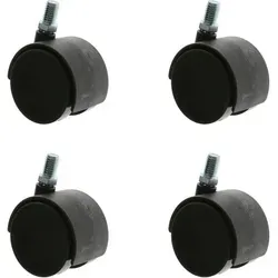 MS Beschläge® Möbelrolle Transportrolle Lenkrolle ø 60mm aus Kunststoff mit Gewindestift Möbeltransportrolle