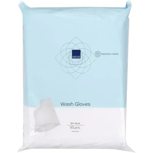 Waschhandschuhe Abena Molton Ultra Sonic weiß 16x23 cm, Pack mit 50 Stück - Weiche, robuste Einweg-Waschhandschuhe aus Molton-Vlies, ideal für die Pflege. Hygienisch verpackt in einer wieder verschließbaren Tüte für einfache Handhabung. Stärke: 77 g/m².