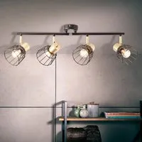 Brilliant Deckenstrahler Posca 4-flg schwarz matt/messing gebürstet - Lampen - 4-flammiger Deckenstrahler für individuelle Beleuchtung, vielseitig einsetzbar und dimmbar mit LED-Leuchtmitteln, vereint nostalgisches und modernes Design.