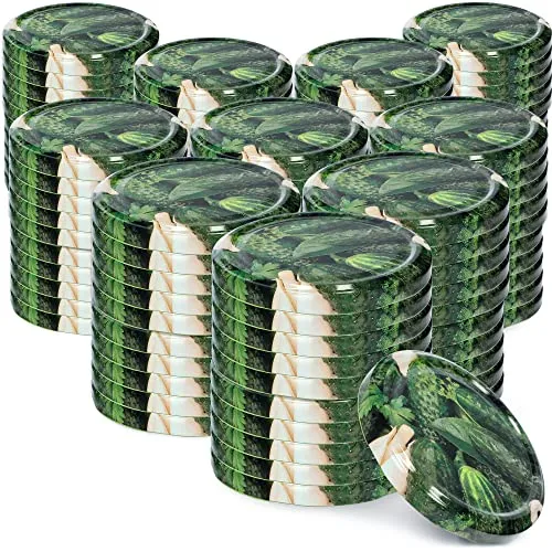 KADAX Schraubdeckel fi82 mm, Twist-Off-Deckel Set aus Metall, Ersatzdeckel für Einmachgläser, Deckel mit 6 Einrastzähnen für Sturzgläser und Einmachgläser (Gurken 2, 100 Stück)