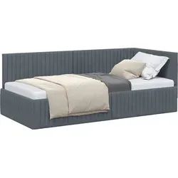 vidaXL Eckbettgestell Dunkelgrau 90 x 200 cm aus Samt von vidaXL