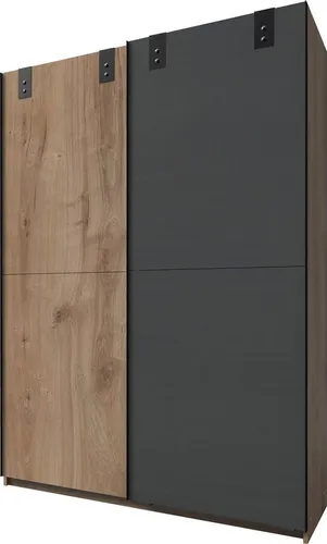 Schwebetürenschrank Cardiff 135 cm - Kleiderschrank im modernen Industrial-Stil mit 2 Schwebetüren, Kleiderstange und einfachem Zusammenbau – ideal für Ihr Schlafzimmer.