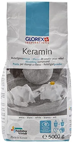 Keramin Papierbeutel 5000 g - Hochwertige Gießmasse - Basteln mit Keramin: vielseitige, hochpräzise Gießmasse für Figuren und Reliefs, die nach nur 60 Minuten aushärtet und eine glatte, bemalbare Oberfläche bietet.