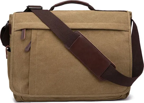 Businesstasche Aktentasche Männer Handtasche, Schultergurt, Bürotasche oder Schultasche, Umhängetasche (Farbe: Khaki)