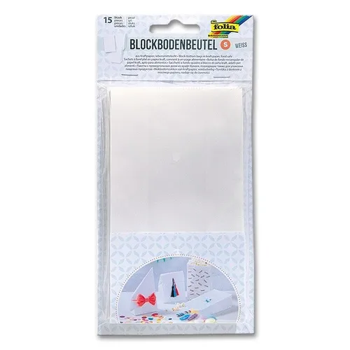  Blockbodenbeutel weiss Folia 41100, 15 Stück 0,31€/Stück