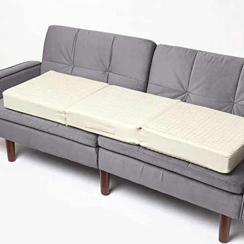 Homescapes 3-Sitzer Sofa-Sitzerhöhung 150x50 cm Creme