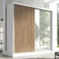 Schwebetürenschrank LINA 200 cm mit Spiegel in weiß von A&J MöbelLand