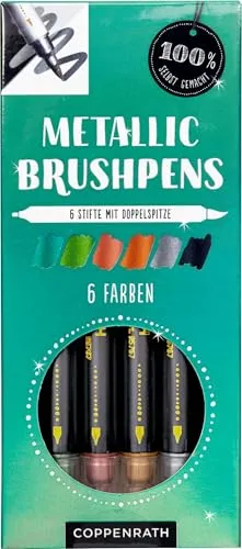 Metallic Brushpens (Grün): 6 Farben (100% selbst gemacht)