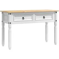 vidaXL Beistelltisch Corona Weiß 115 x 46 x 73 cm aus Kiefernholz