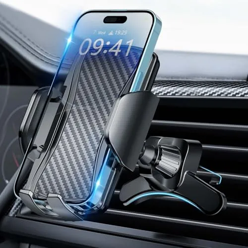 Brencco Handyhalter Auto Lüftung 360° Drehbar KFZ Handyhalterung mit Hakenclip und Beine Handyhalterung Auto Universale für iPhone, Galaxy und Android Smartphone 4.0''-7.0'' EIN-Knopf-Release