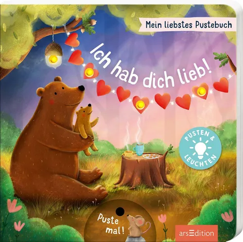 Mein liebstes Pustebuch – Ich hab dich lieb! - Hochwertiges Pappbilderbuch mit Pustefunktion und leuchtenden Effekten, ideal für Kinder ab 18 Monaten. Fördert spielerisches Lernen und Interaktion.