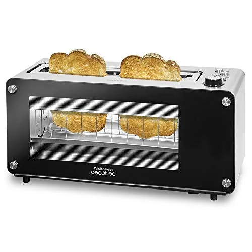 Cecotec Toaster VisionToast - 1260 W, 2-Scheiben-Kapazität, Glastüren und 7 Bräunungsstufen für perfektes Toasten