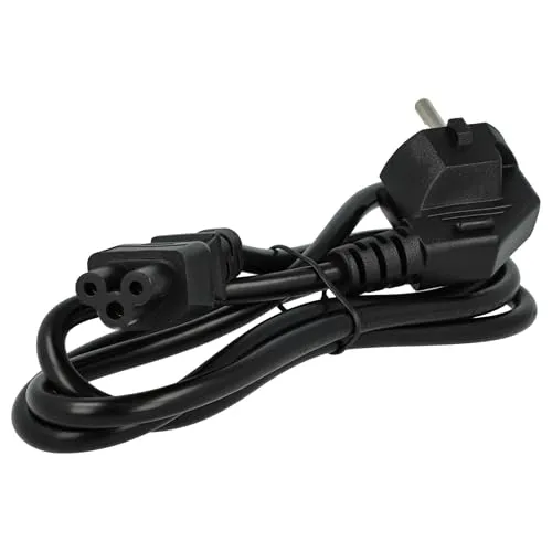 vhbw Netzkabel Schutzkontaktstecker für Kaltgeräte z.B. PC Monitor Computer Drucker Saugroboter - C5 Micky Mouse Kleeblatt Buchse, 1,2 m