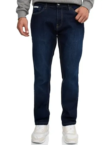 Indicode Herren Texas Jeanshose | Denim Herrenjeans Blue, 36/30 - Stylische 5-Pocket-Jeans von Indicode aus Baumwoll-Elasthan-Mix. Ideal für den Alltag, mit lässiger Washed-Out Optik und kontrastfarbenen Ziernähten. Regular Fit für optimalen Tragekomfort.
