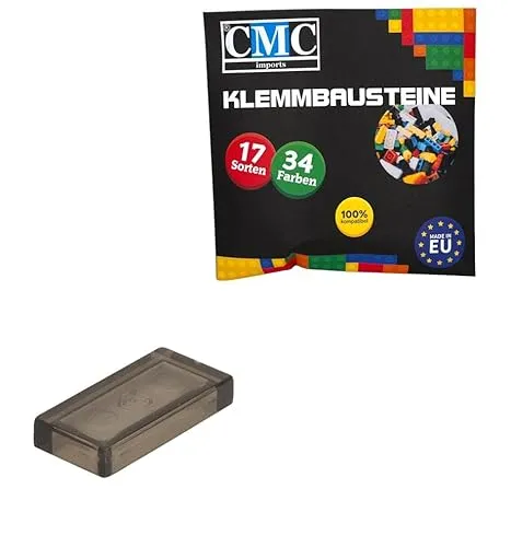 Klemmbausteine Fliesen Tiles Bausteine 1x2 Noppen Kompatibel 34 Farben freie Farbenwahl (024 - Schwarz Transparent) 100 x