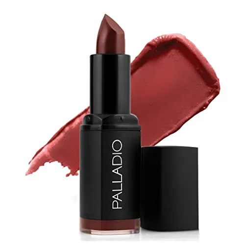 Palladio Herbal Matte Lipstick, cremiger und vollständig deckender langanhaltender matter Lippenstift, Refined Chianti