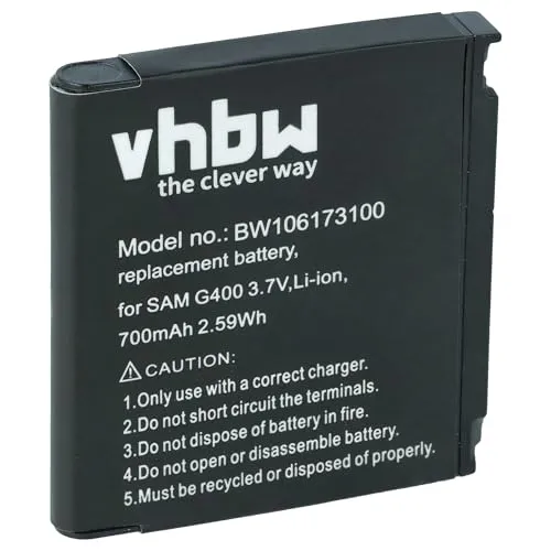vhbw Akku kompatibel mit Samsung SGH-G400 Soul, SGH-F260, SGH-F268, SGH-F330, SGH-G608, SGH-J400 Handy Smartphone Telefon (700 mAh, 3,7 V, Li-Ion)
