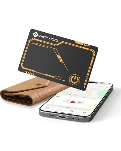 NOVOO Karten-Tracker, ultradünn, 1,6 mm, kompatibel mit Lokalisierung (nur iOS), 6 Jahre, langlebig, Bluetooth-Tracker Smart Tag für Gepäck, Reisepass, Geldbörse