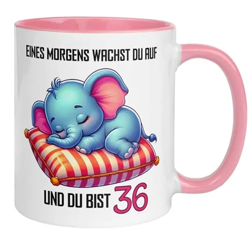 Geburtstag Frauen Geschenk Tasse | Eines Morgens wachst du auf und du bist 36 | Lustige Geschenk Geburtstagstasse mit Spruch 36. Geburtstag | 36ter Geburtstag - Witziges Geburtstagsgeschenk Frau 36