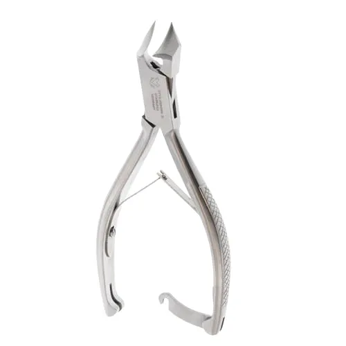 Otto Herder Manicure Fußnagelzange aus rostfreiem Edelstahl, Kopfschneider Nagelzange 14 cm, für starke Fußnägel, mit Doppelfeder, ideal zur Fußpflege und Pediküre