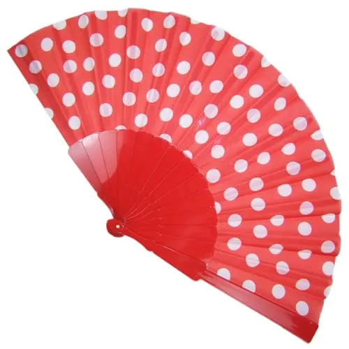 Funny Fashion Fifties Fächer mit Punkten | Rot Weiß von Funny Fashion
