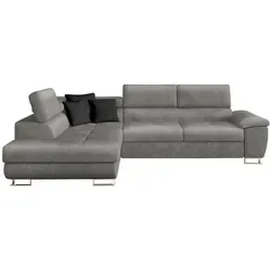 Mirjan24 Ecksofa Silber, 6-Sitzer mit Schlaffunktion