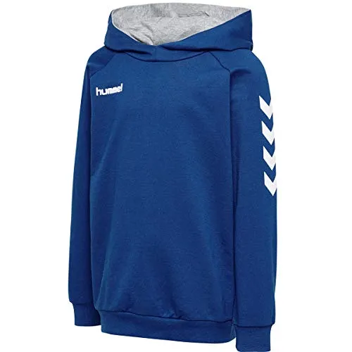 hummel Cotton Hoody Kids Blauweiss, 6 (116) - Kinder-Sweater mit Kapuze und Kordelzug, perfekt für sportliche Aktivitäten und gemütliche Tage.