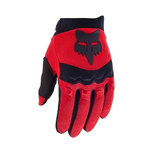 YTH DIRTPAW GLOVE [FLO RED] - Motorradhandschuhe mit einem gepolsterten, touchscreen-kompatiblen Clarino-Handflächenmaterial und einem sicheren, verstellbaren Neoprenverschluss für optimalen Komfort und Kontrolle.