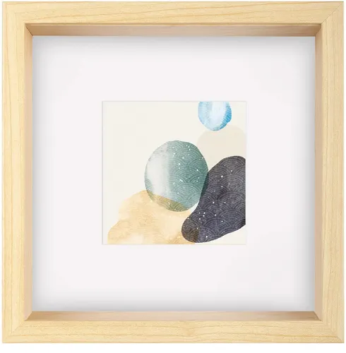 walther design Shape 3D Bilderrahmen - Birke, 25 x 25 cm - Wand- & Tischbilderrahmen mit 1,5 cm tiefem Blockprofil, FSC-zertifiziert und bruchsicherem Kunstglas für optimalen 3D-Effekt und variable Bildposition.