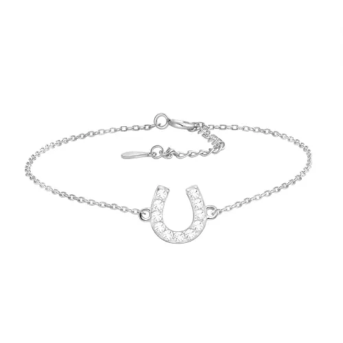Sofia Milani - Damen Armband 925 Silber - mit Zirkonia Steinen - Hufeisen Glück Anhänger - 30082