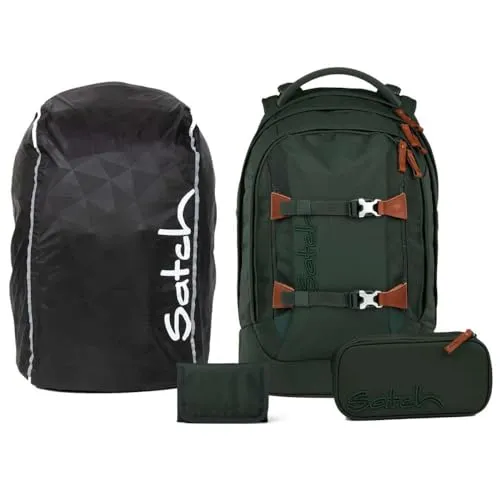Satch Pack Nordic Skandi Streetwalk Edition 4tlg. Schulrucksack Set - Hochwertiges Satch Pack Nordic Skandi Schulrucksack Set (4tlg.) mit Schlamperbox, Geldbörse und Regenhülle. Robustes Material und elegantes Design für den täglichen Schulgebrauch. Ideal für stilvolle Schüler!