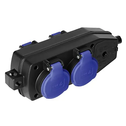 Mehrfachsteckdose 4-fach Kupplung Schutzkontakt Verteiler Steckdose IP44 Außensteckdose