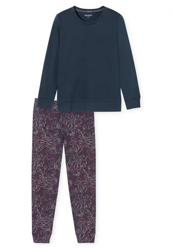 Schiesser Damen Schlafanzug Set lang - Bequemer Baumwolle-Comfort Pyjama - Schlafanzüge für Damen aus weichem Bio-Baumwoll-Material, mit elastischem Bund und praktischen Eingrifftaschen für höchsten Komfort.