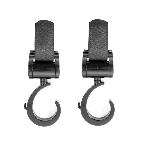 Zwei TALINU Kinderwagenhaken Buggy Kinderwagen Klettverschluß Haken universal