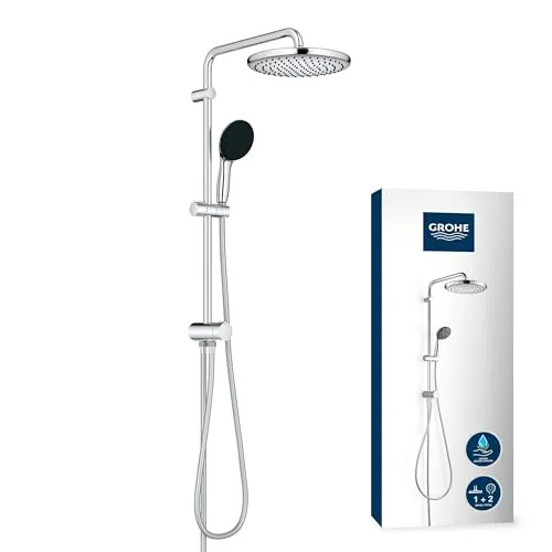 GROHE Duschsystem Vitalio Start System 250 - Brausen-System mit 25 cm Regendusche für üppigen Brauseregen, inklusive Handbrause und flexiblen Duschschläuchen – ideal für entspannende Duscherlebnisse.