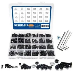 Schrauben Set 1060 M2 M3 M4 M5 Muttern Innensechskant Knopfschrauben