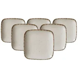 Ritzenhoff & Breker Casa Beilagenteller 6er Set - beige - Teller-Set aus Porzellan, spülmaschinenfest und ideal zum Mix & Match für kreative Tischgestaltungen im charmanten Vintage-Look.
