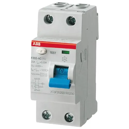 abb-entrelec F202 A-0,03AP – 40A Differentialschalter - Sicherungen, zuverlässiger 40 A Differentialschalter mit 30 mA Fehlerstromschutz, ideal für den Einsatz in Wohn- und Gewerbeinstallationen.