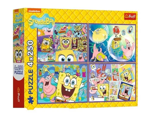 Puzzle 4x250 elementów SpongeBob Szalony świat Trefl 5900511133424