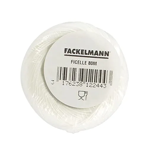 Fackelmann 1224450 Schnur lebensmittelecht, rotifil, weiß, 6,5 x 6,5 x 6 cm