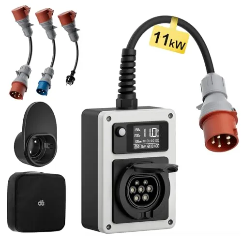dé Mobile Wallbox 11kW EV Charger mit Adapter Set