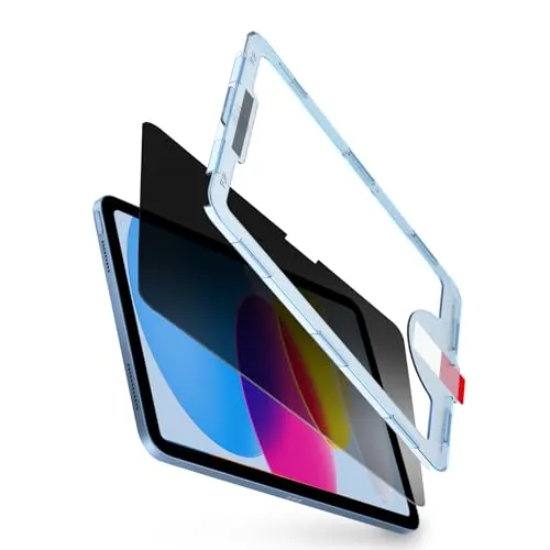BERSEM 1 Stück Privacy Schutzglas für iPad 11. Generation (A16, 2025) & iPad 10. Generation (2022), Anti-Spy Schutzfolie, 9H Gehärtetes Glas Sichtschutz, mit Einfacher Anbringungsschale